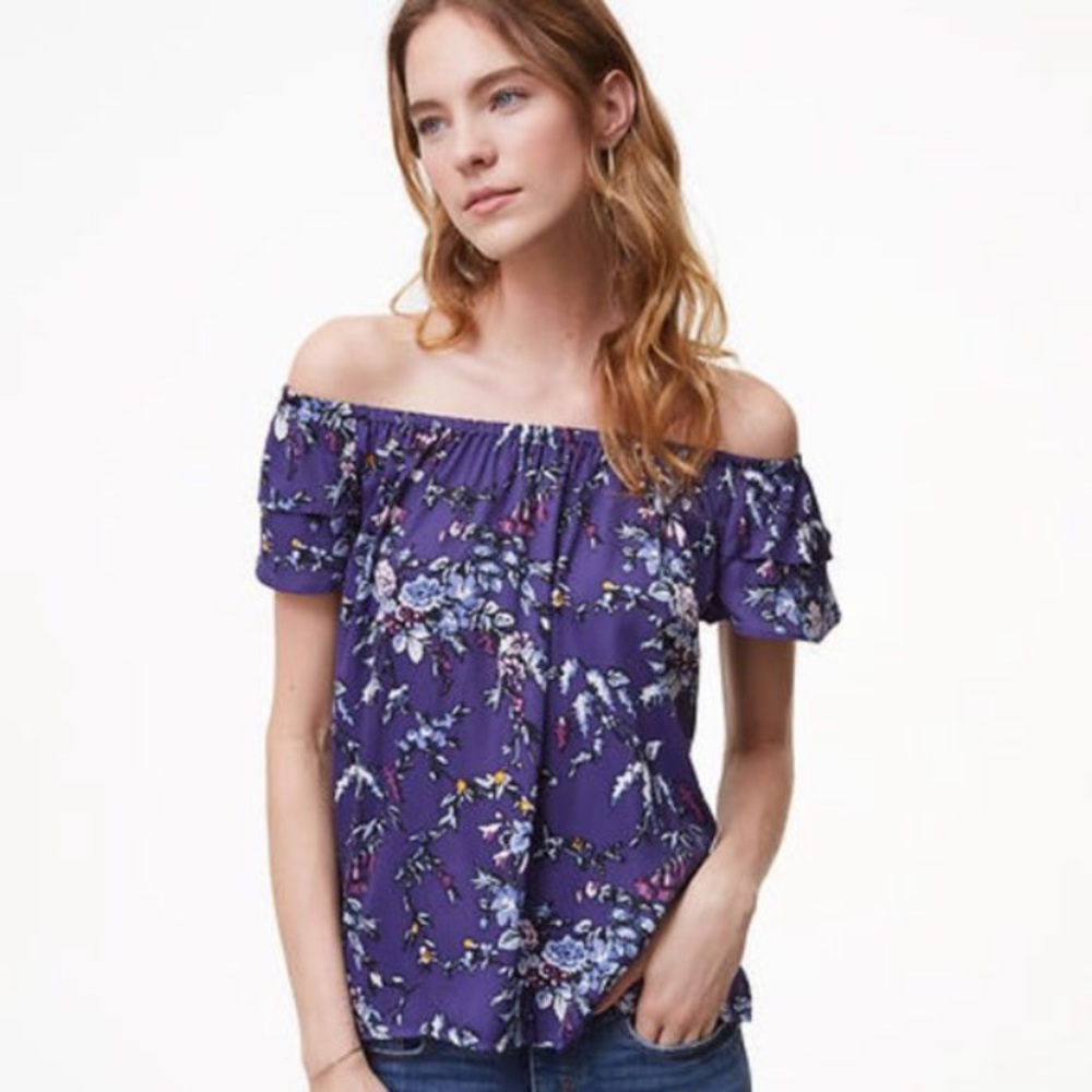 Pretty Loft Off Shoulder Top W/ Flutter Sleeves